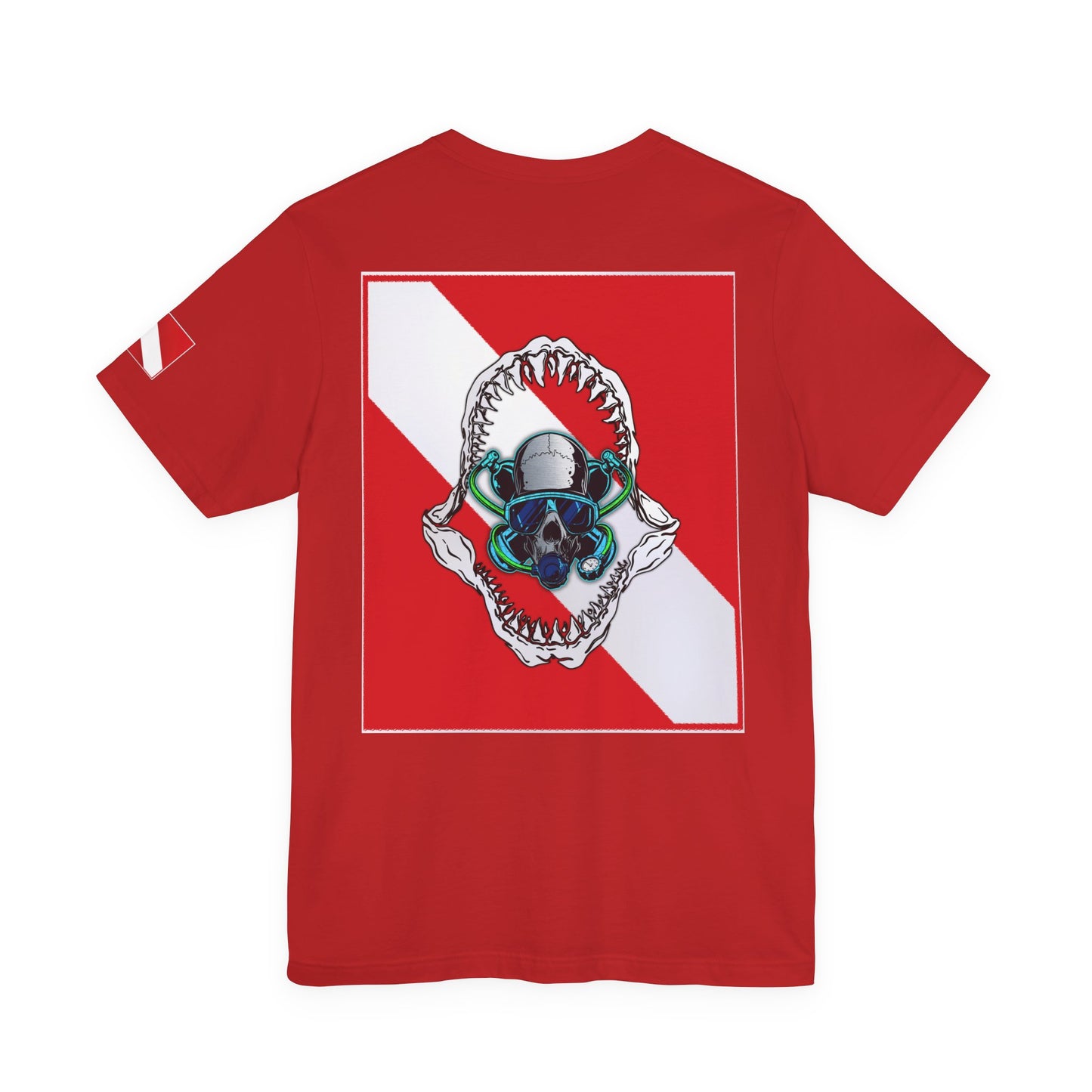 Scuba Skull Shark Graphic Tee, Dive Shirt, Beachwear, Summer Fashion, Gift for Ocean Lovers