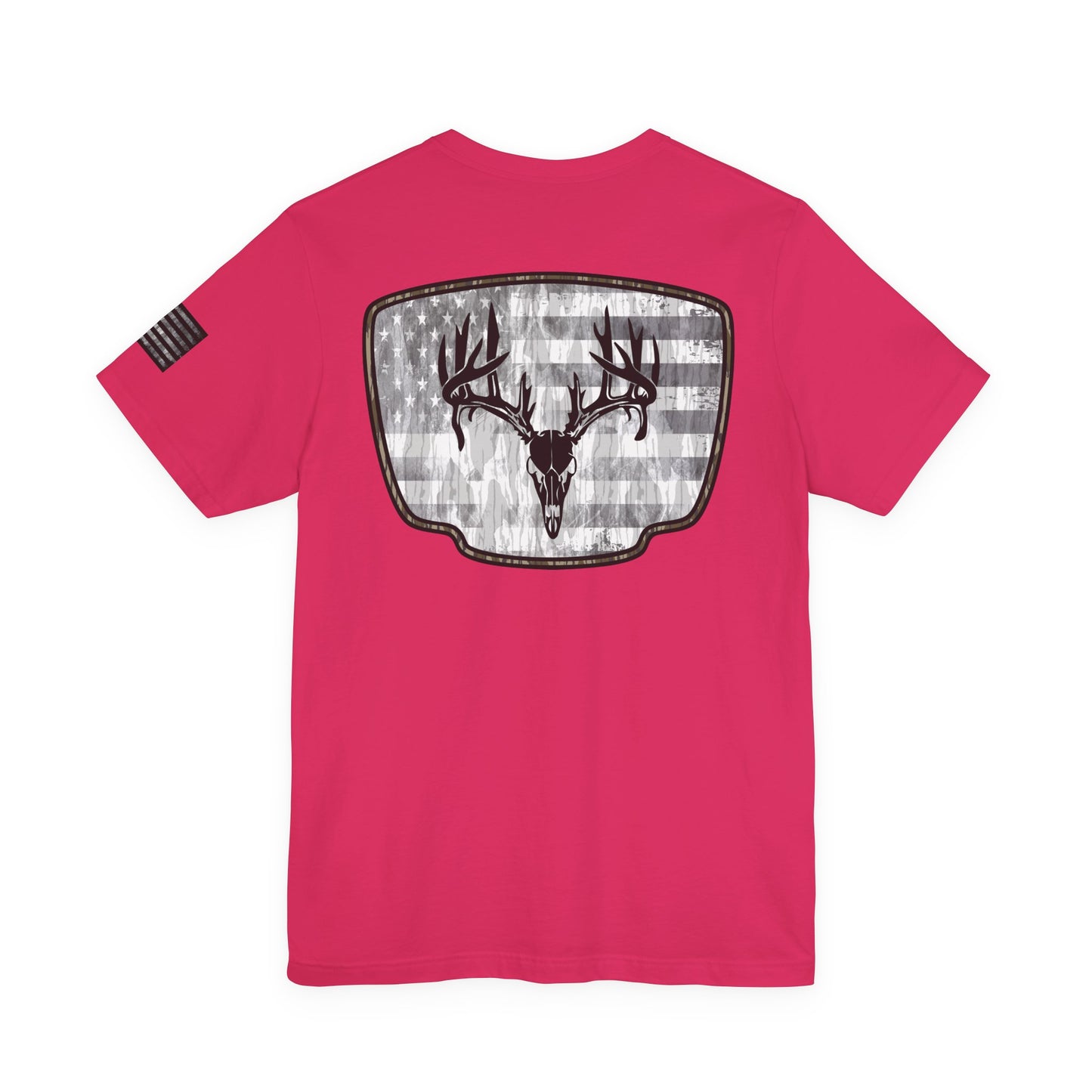 Patriotic Deer Skull Antler Hunting T-Shirt