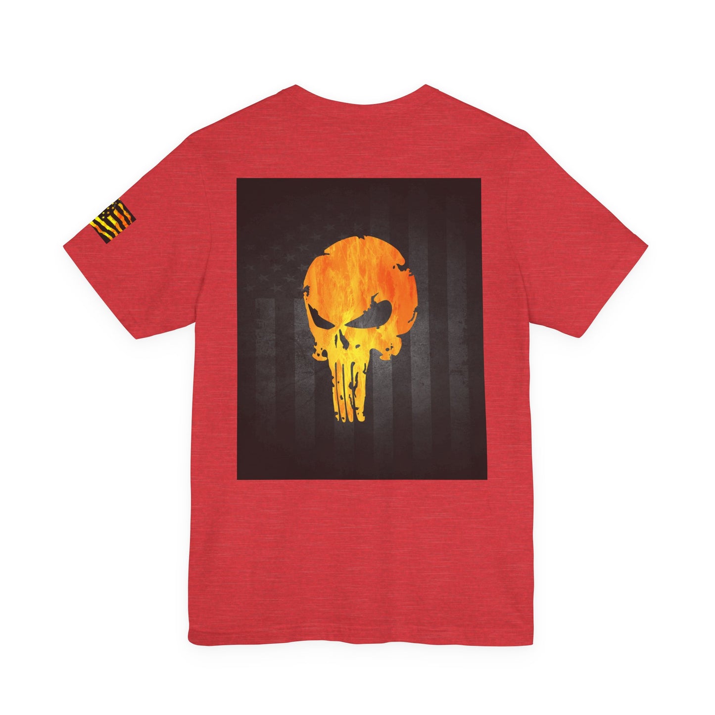 Orange Grunge Punisher Skull – Neon Grunge Vigilante Graphic for Shirts, Decals & Prints