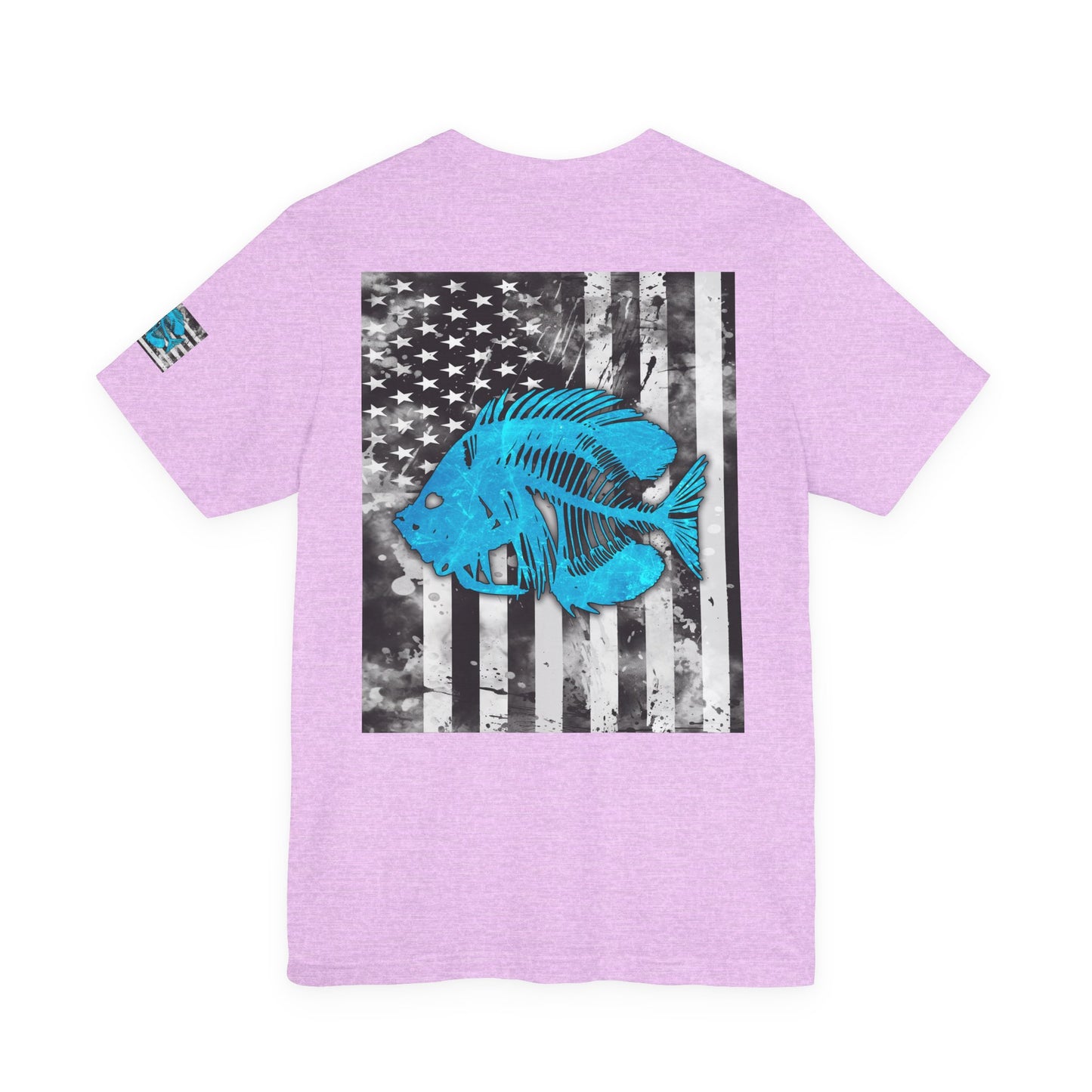 Blue Pearch Angler Grunge American Flag Tee, Patriotic USA Shirt, Vintage American Flag