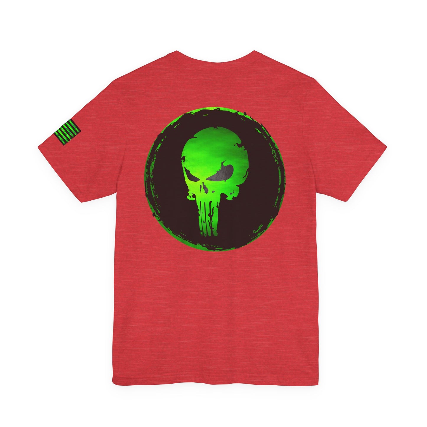 Toxic Green Punisher Skull – Neon Grunge Vigilante Graphic for Shirts, Decals & Prints