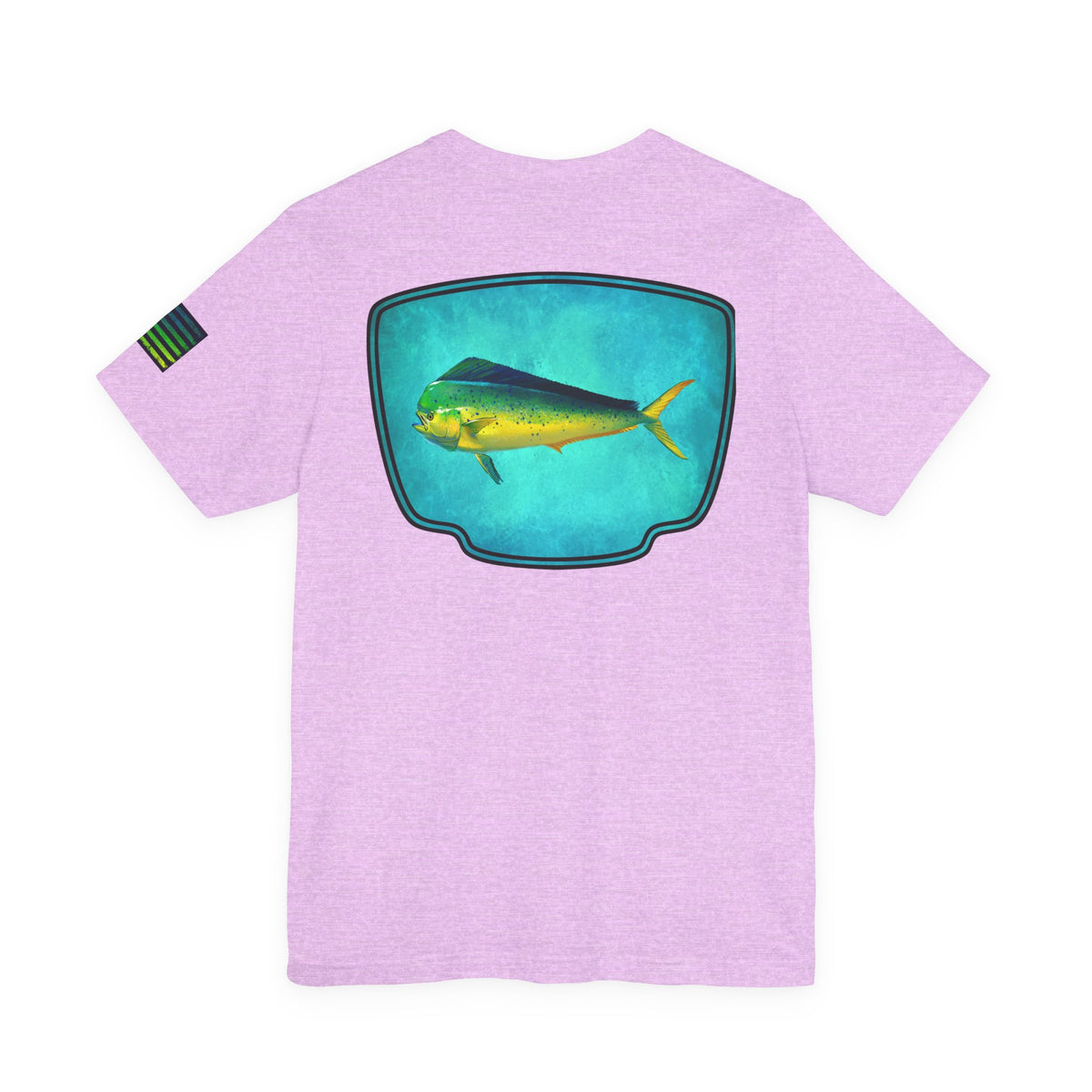Vibrant Mahi Mahi Badge Tee – Ocean-Inspired Saltwater Fishing Shirt for Men