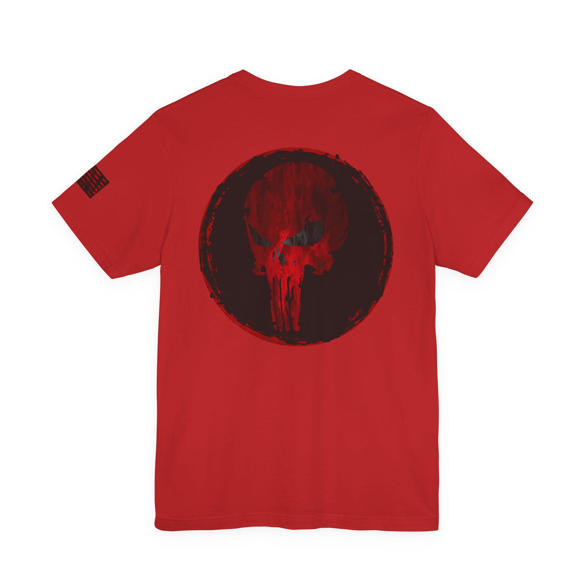 Punisher Skull Red Grunge Distressed Design – Tactical Graphic Art for Shirts, Decals, and Merch