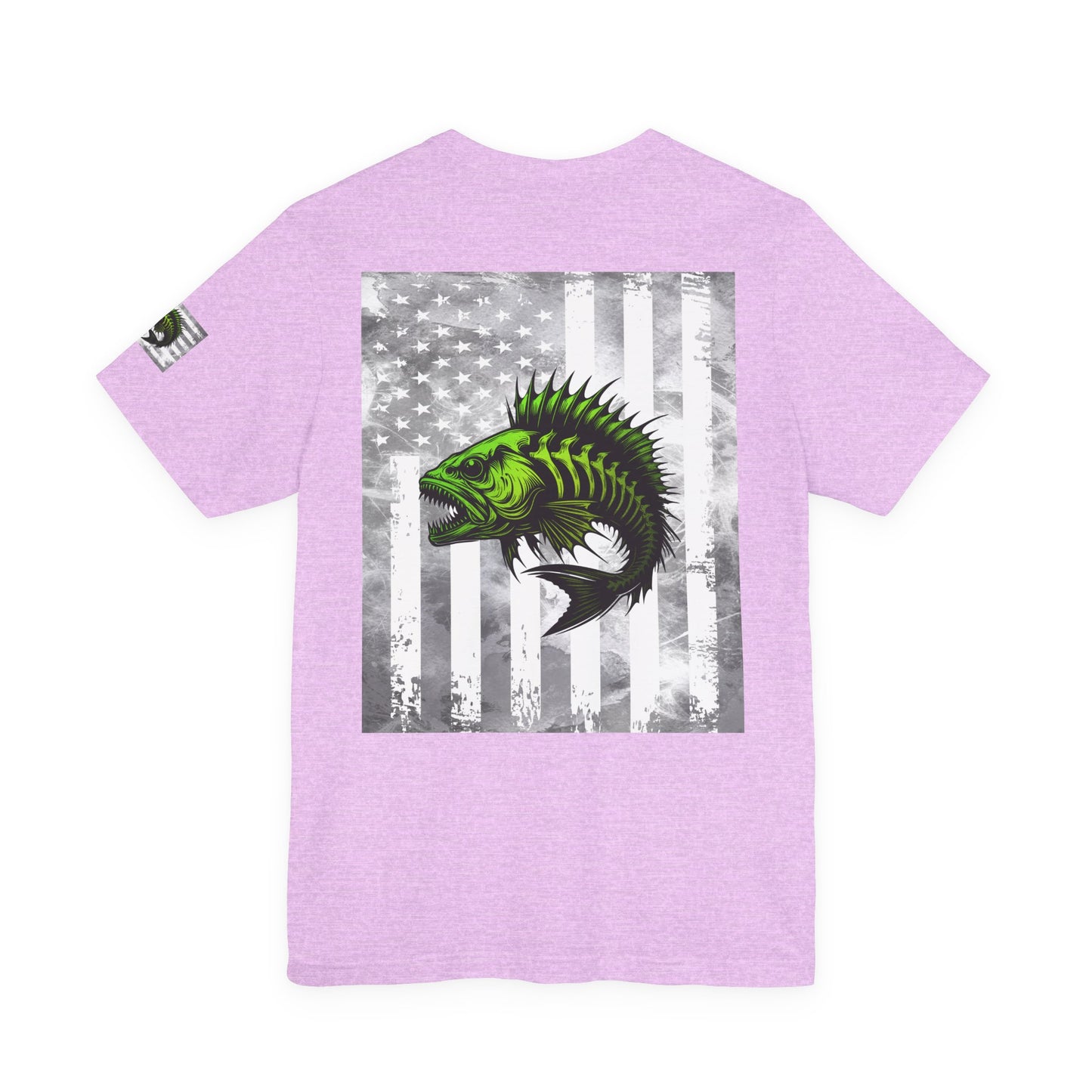Angler Grunge American Flag Tee, Patriotic USA Shirt, Vintage American Flag
