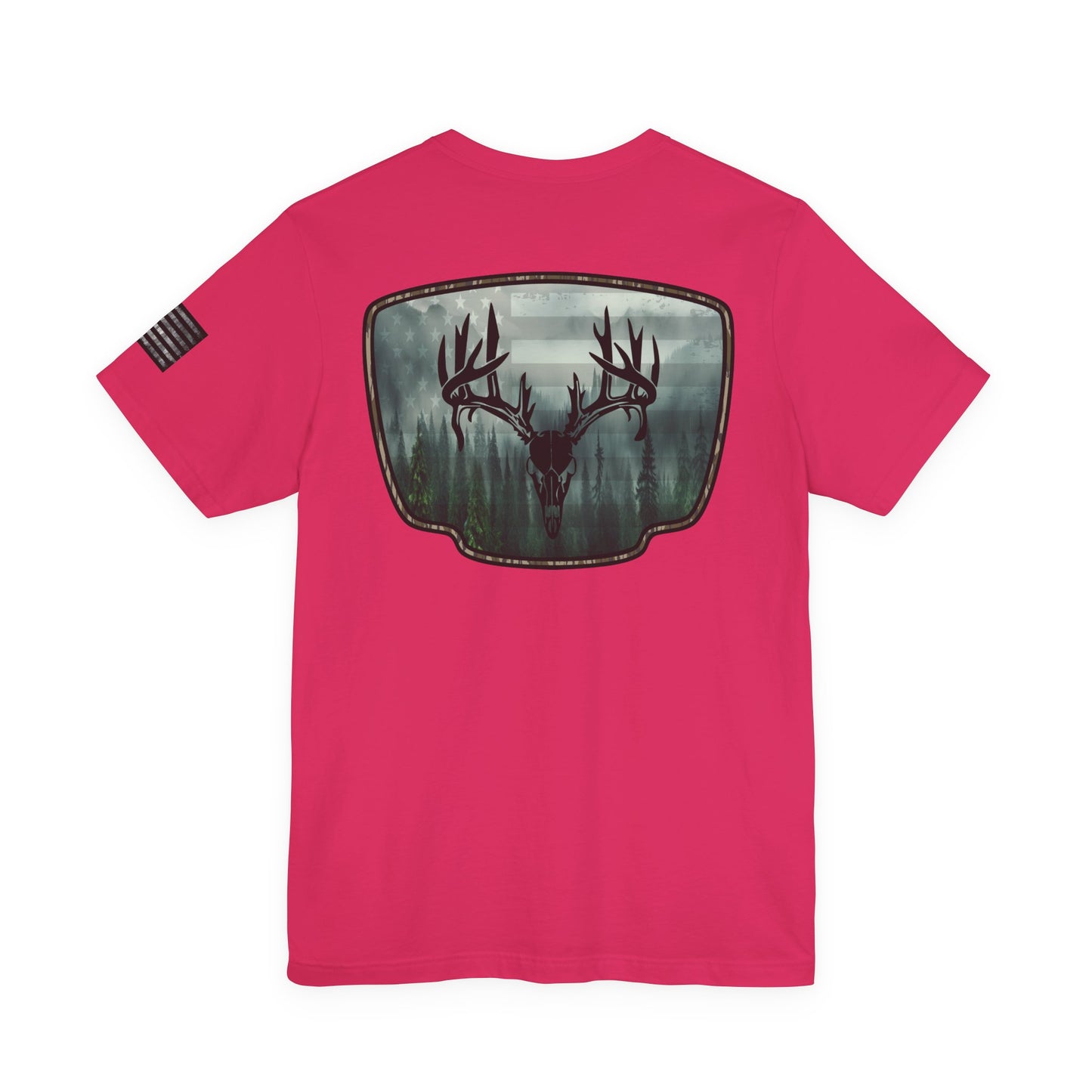 Deer Skull Forest Flag Hunting Tee
