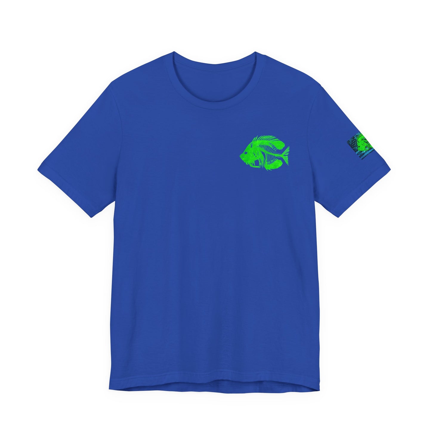 Green Pearch Angler Grunge American Flag Tee, Patriotic USA Shirt, Vintage American Flag