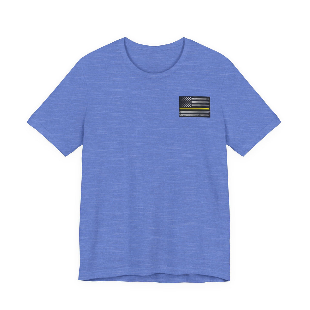 Thin Yellow Line American Flag Skull Tee