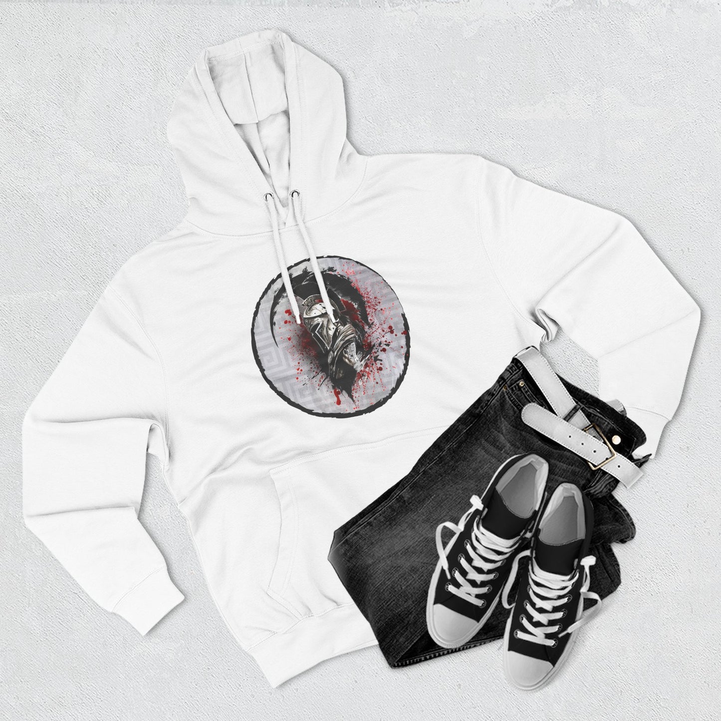Three-Panel Fleece Hoodie Spartan Warrior