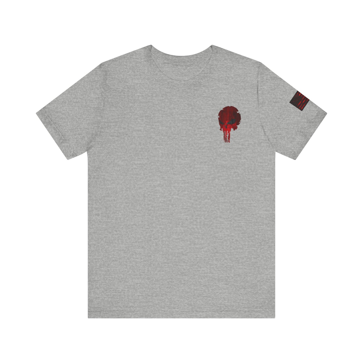 Punisher Skull Red Grunge Distressed Design – Tactical Graphic Art for Shirts, Decals, and Merch