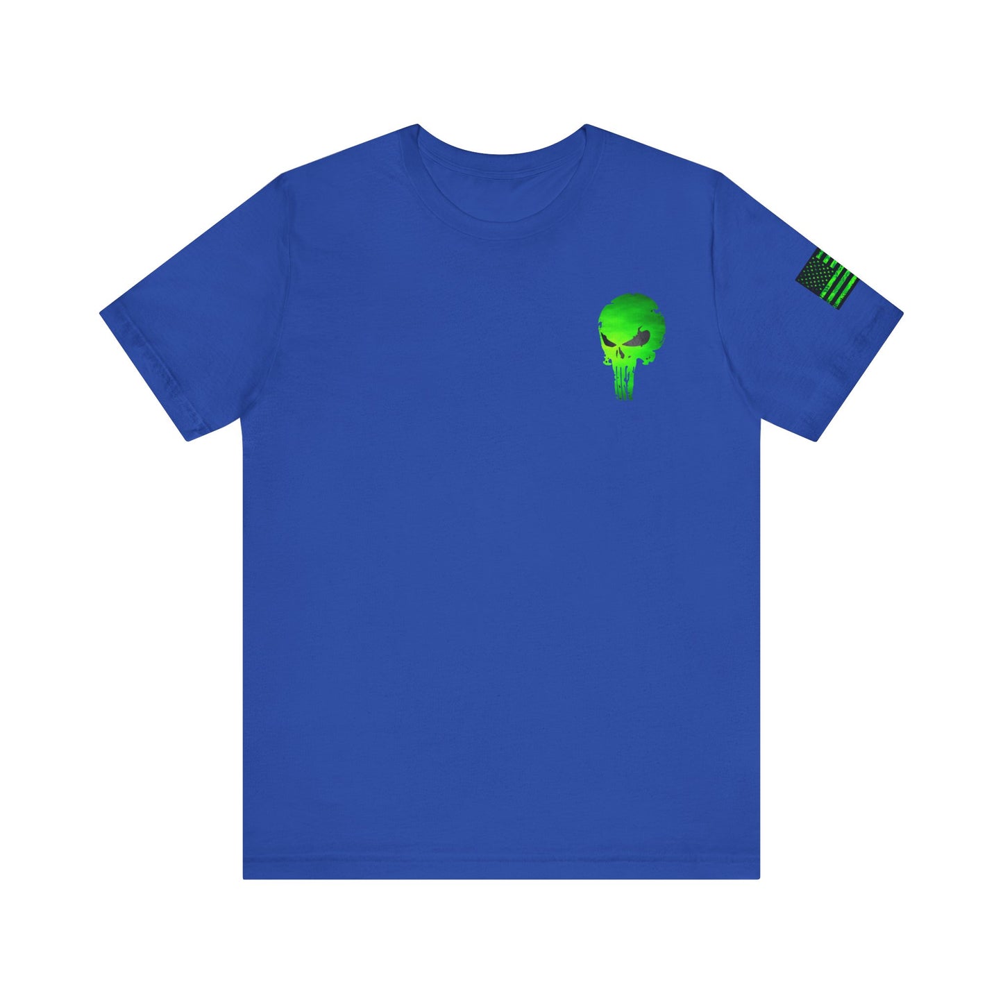 Toxic Green Punisher Skull – Neon Grunge Vigilante Graphic for Shirts, Decals & Prints