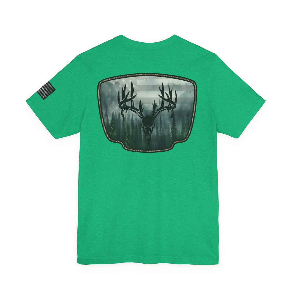 Deer Skull Forest Flag Hunting Tee