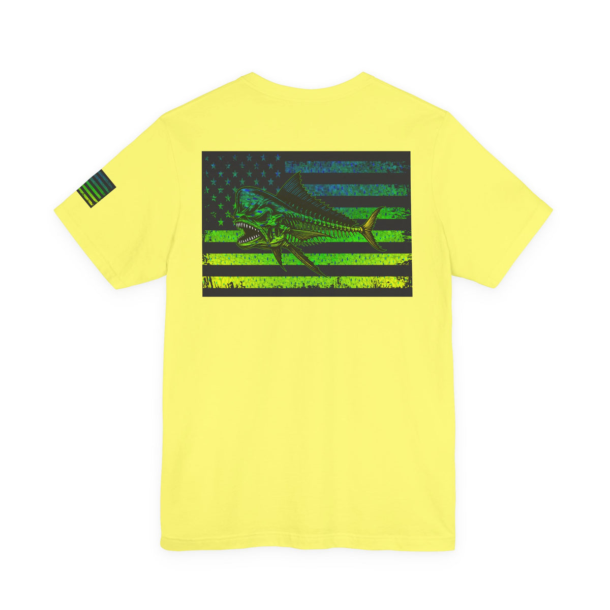 The Mahi Angler Grunge American Flag Tee, Patriotic USA Shirt, Vintage American Flag