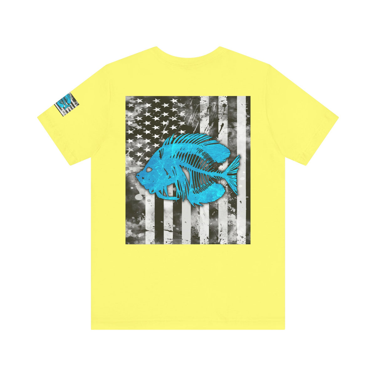 Blue Pearch Angler Grunge American Flag Tee, Patriotic USA Shirt, Vintage American Flag