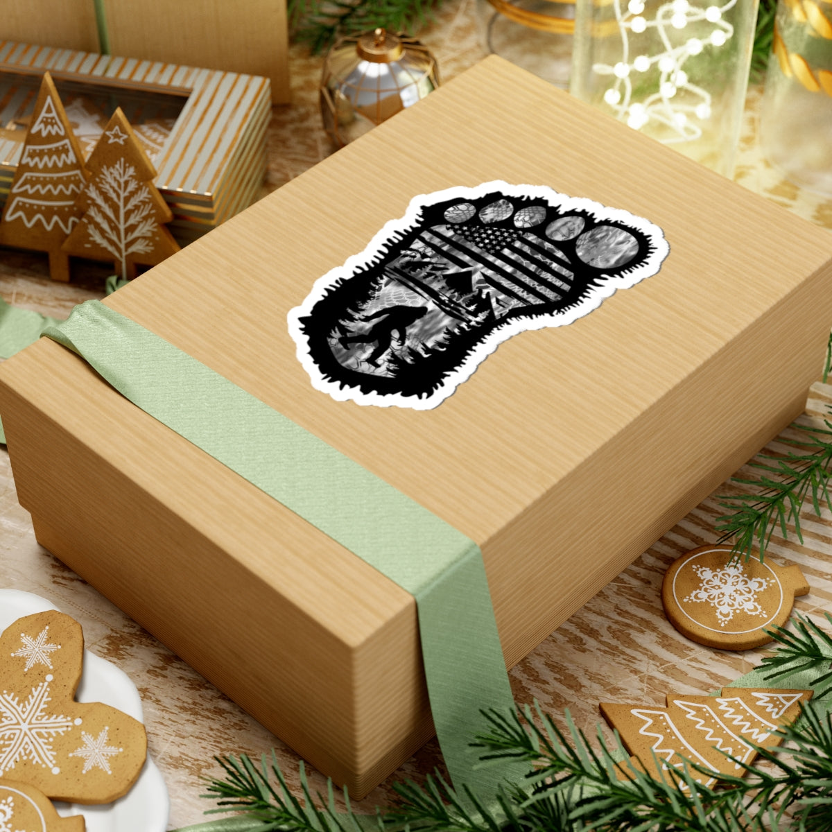 Camo BigFoot Patriot kiss-cut stickers