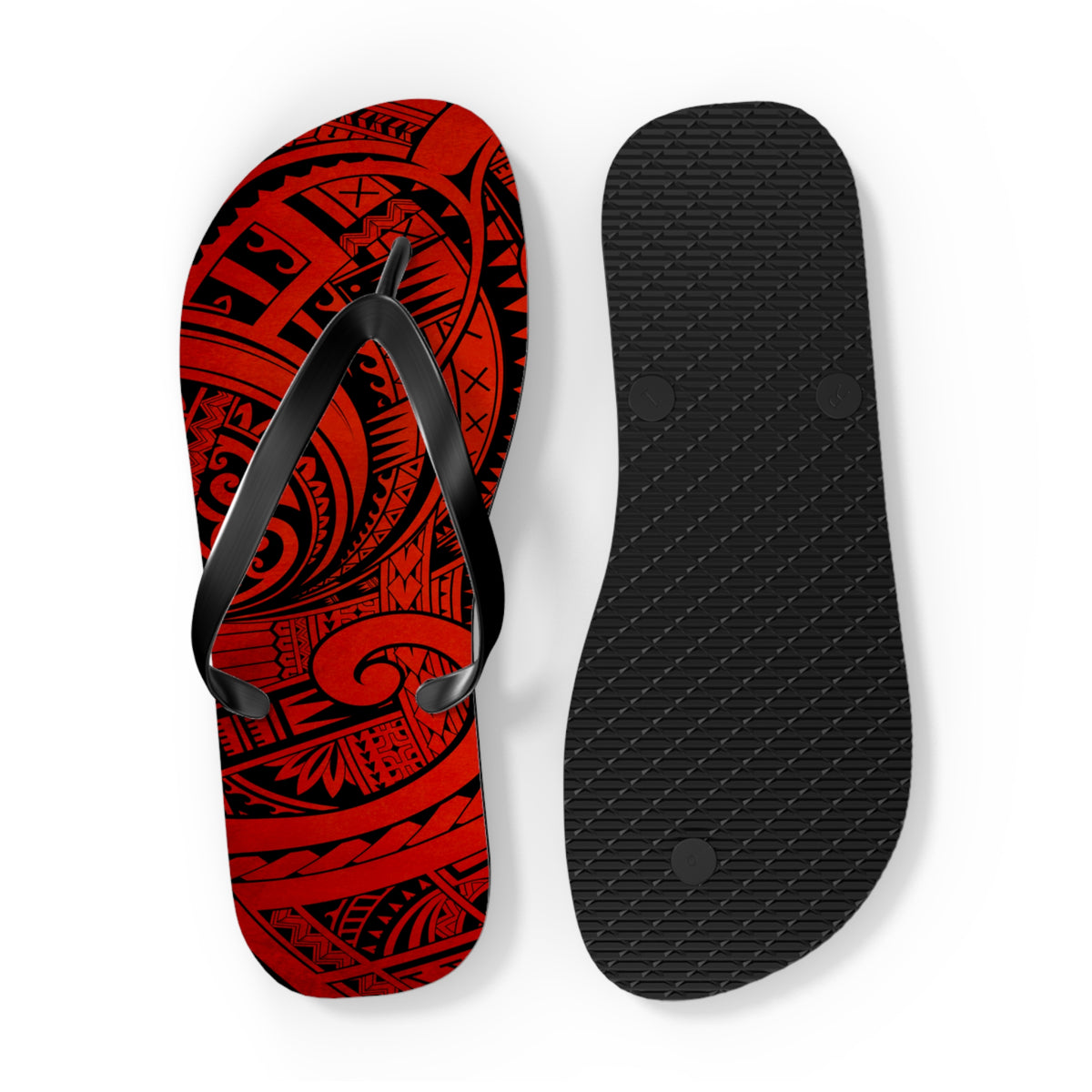 Polynesian Tribal Flip Flops, Summer Footwear, Vacation Sandals, Beach Accessories, Boho Flip Flops