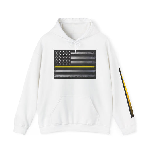 911 Dispatch Thin Yellow Line Hoodie - Dispatcher Support, Police Dispatcher Sweatshirt, Emergency Dispatcher Gift, First