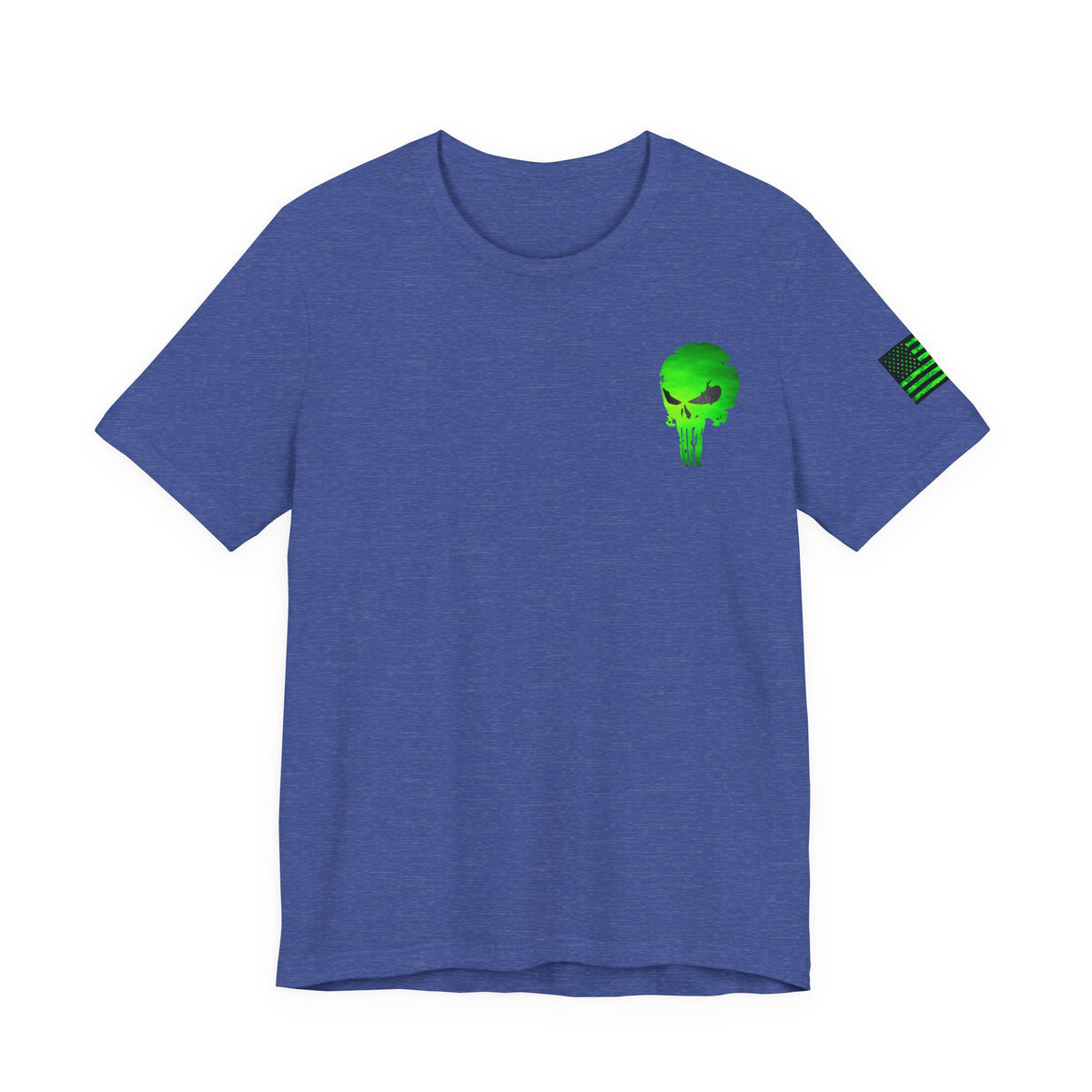 Toxic Green Punisher Skull – Neon Grunge Vigilante Graphic for Shirts, Decals & Prints