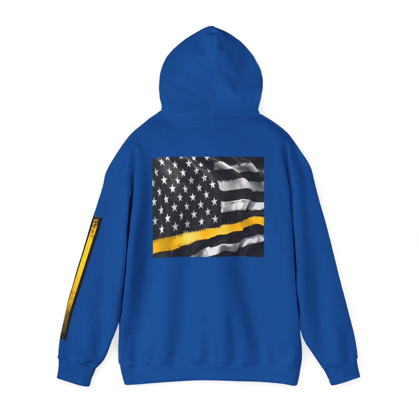 911 Dispatcher Thin Yellow Line American Flag Heart Hoodie, Dispatcher Hooded Sweatshirt, First Responder Gift, Patriotic
