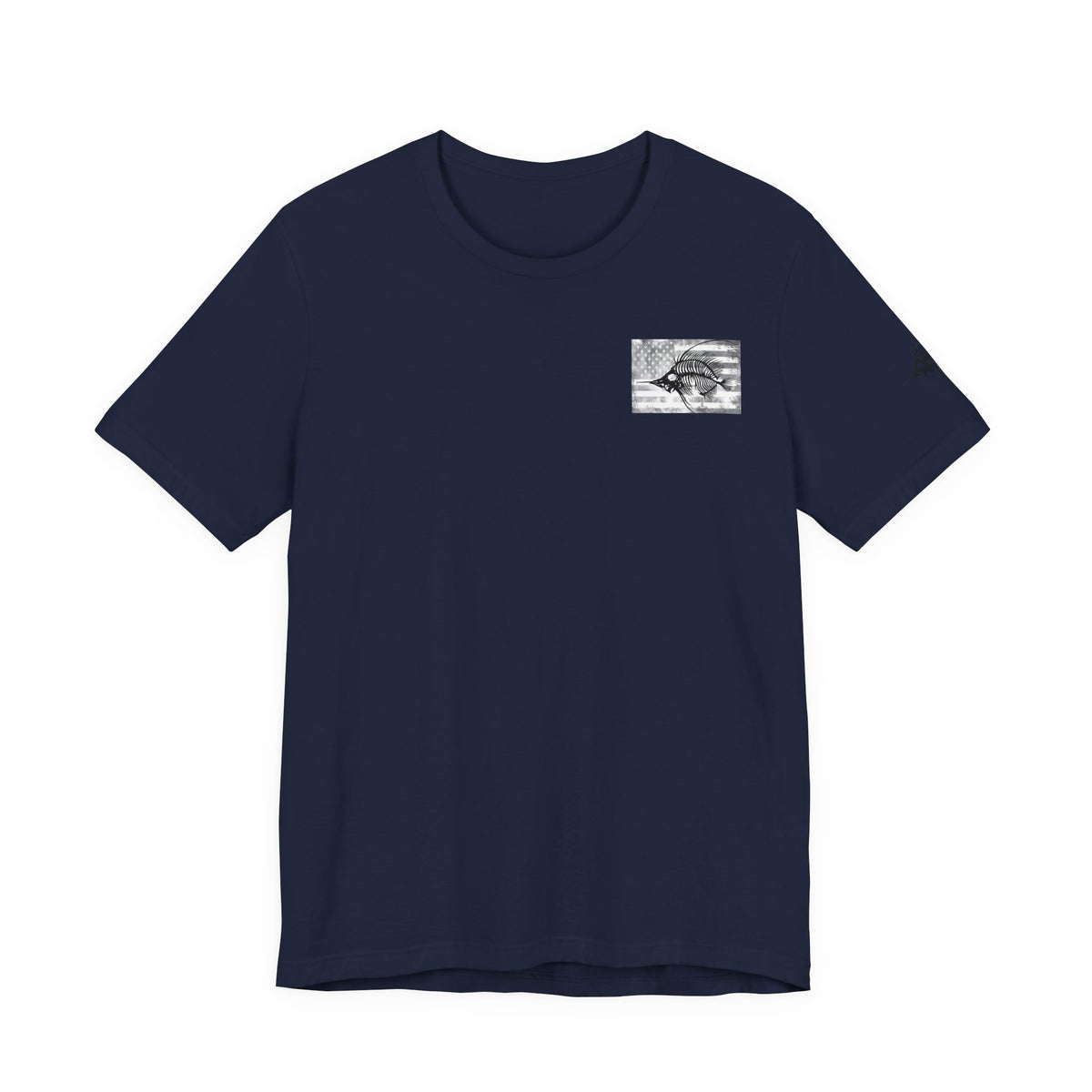 Fish Skeleton Grunge American Flag Tee, Patriotic USA Shirt, Vintage American Flag