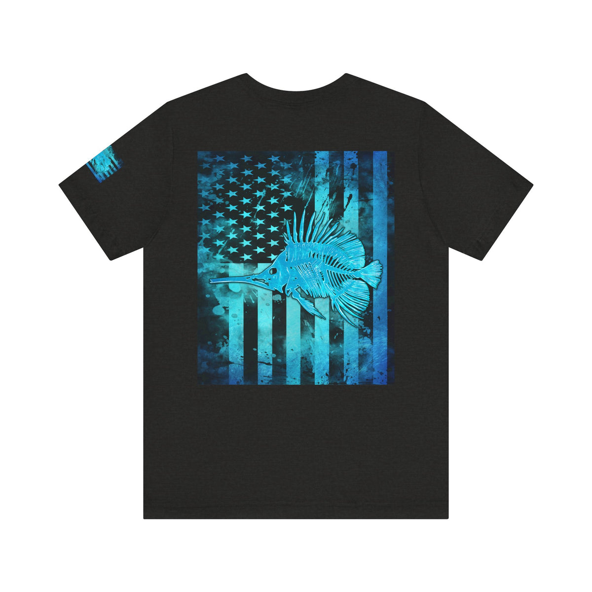 Fishing Angler American Flag Tee, Patriotic USA Shirt, Vintage American Flag