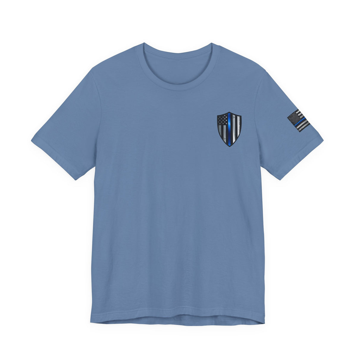Grunge Spartan Helmet Thin Blue Line American Flag T-Shirt – Honor & Valor Police Tribute Tee