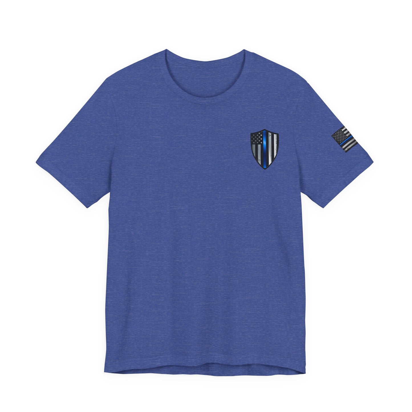 Grunge Spartan Thin Blue Line American Flag T-Shirt – Honor & Valor Police Tribute Tee