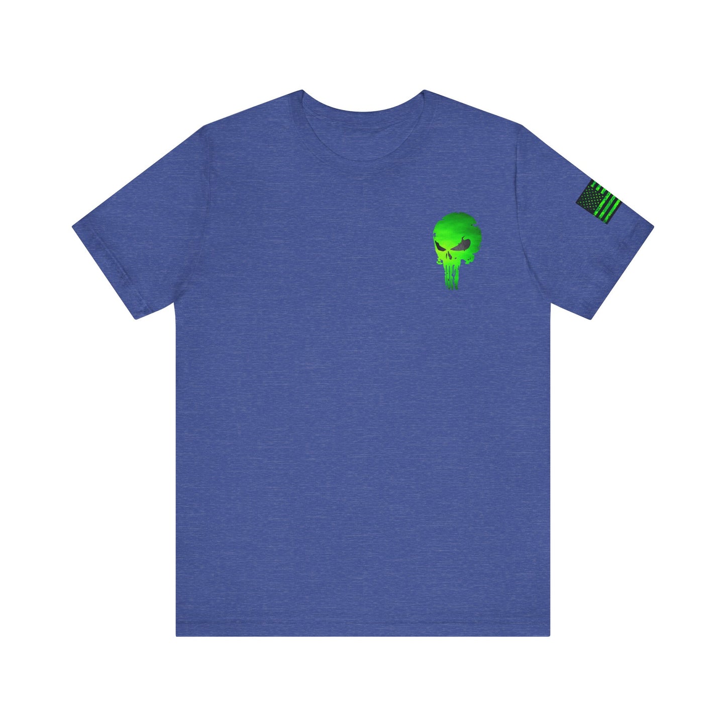 Toxic Green Punisher Skull – Neon Grunge Vigilante Graphic for Shirts, Decals & Prints