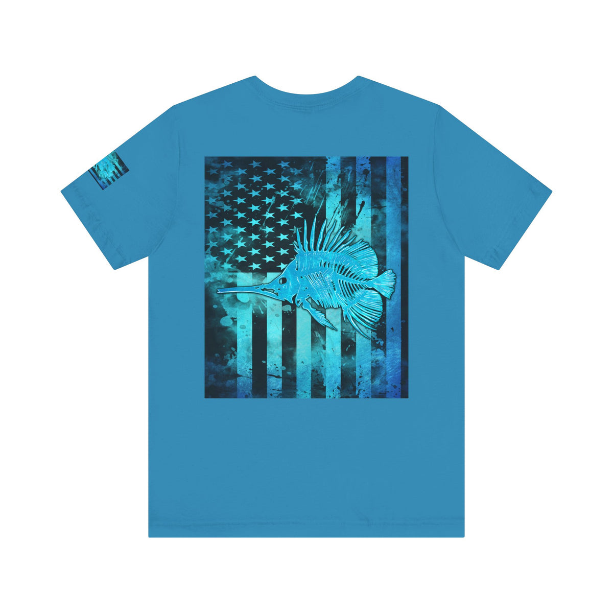 Fishing Angler American Flag Tee, Patriotic USA Shirt, Vintage American Flag
