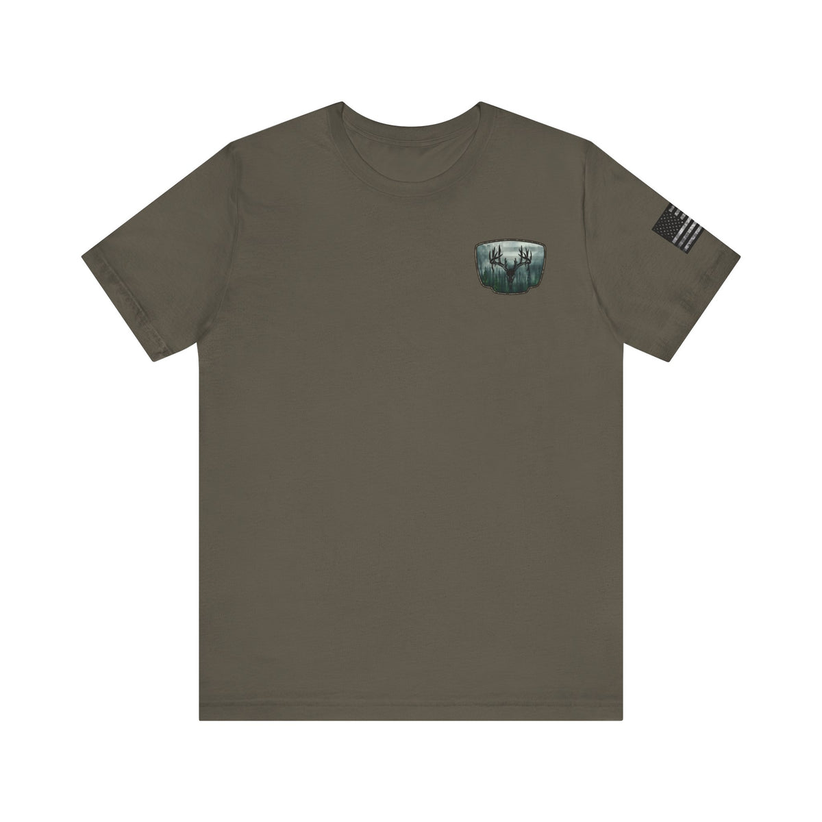Deer Skull Forest Flag Hunting Tee