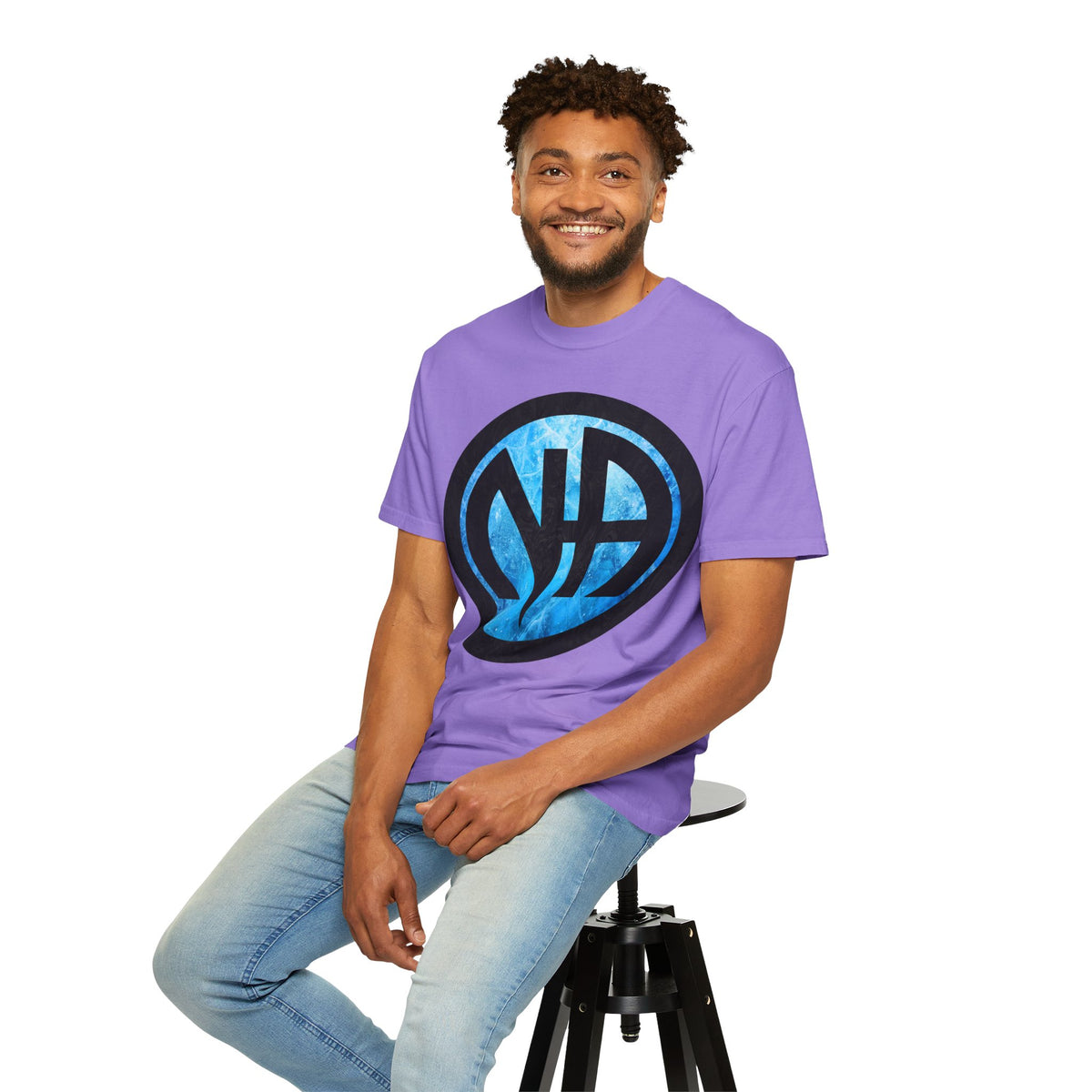 Narcotics Anonymous NA Logo – Blue Ice & Black Recovery Symbol Art T-Shirt, Recovery T-Shirt