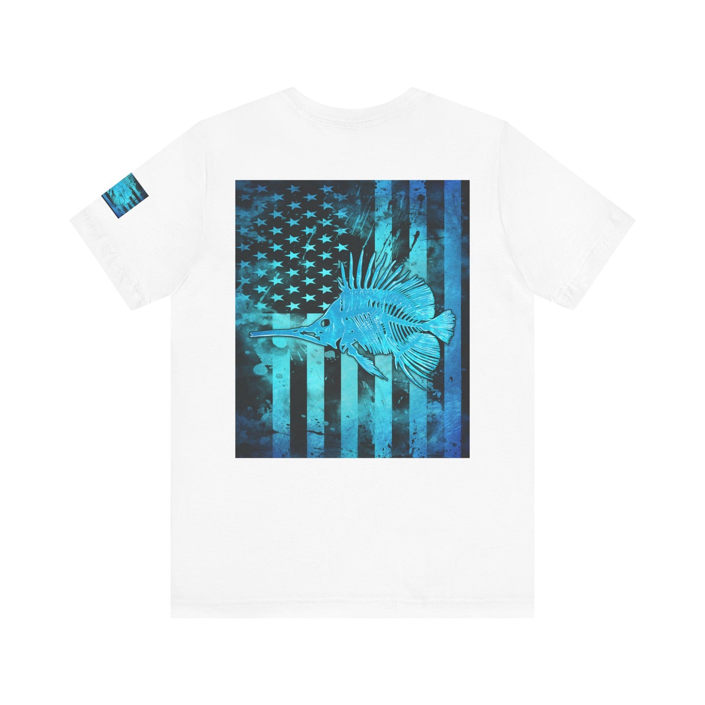 Fishing Angler American Flag Tee, Patriotic USA Shirt, Vintage American Flag
