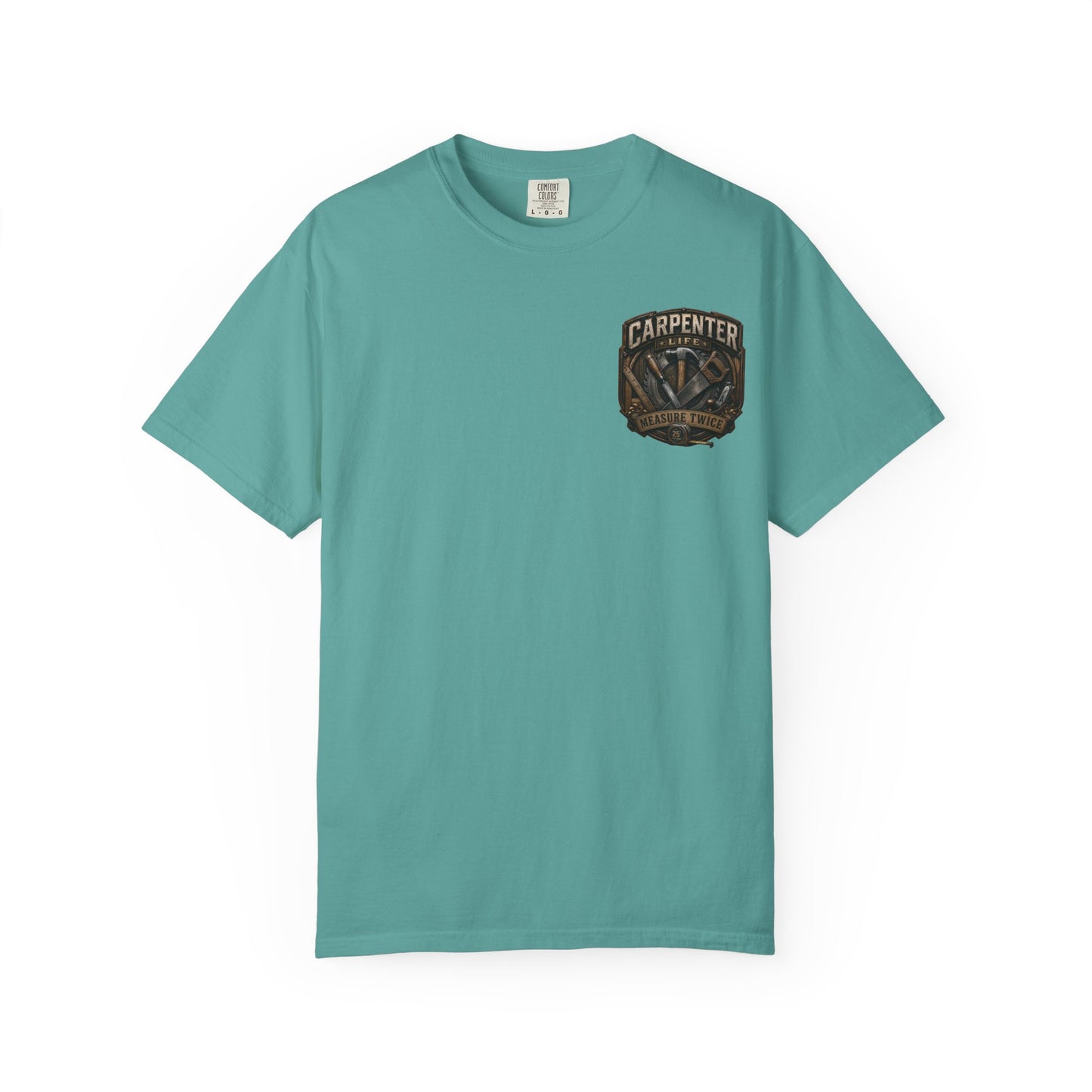 Carpenter Life T-Shirt – 'Measure Twice' Vintage Tool Emblem