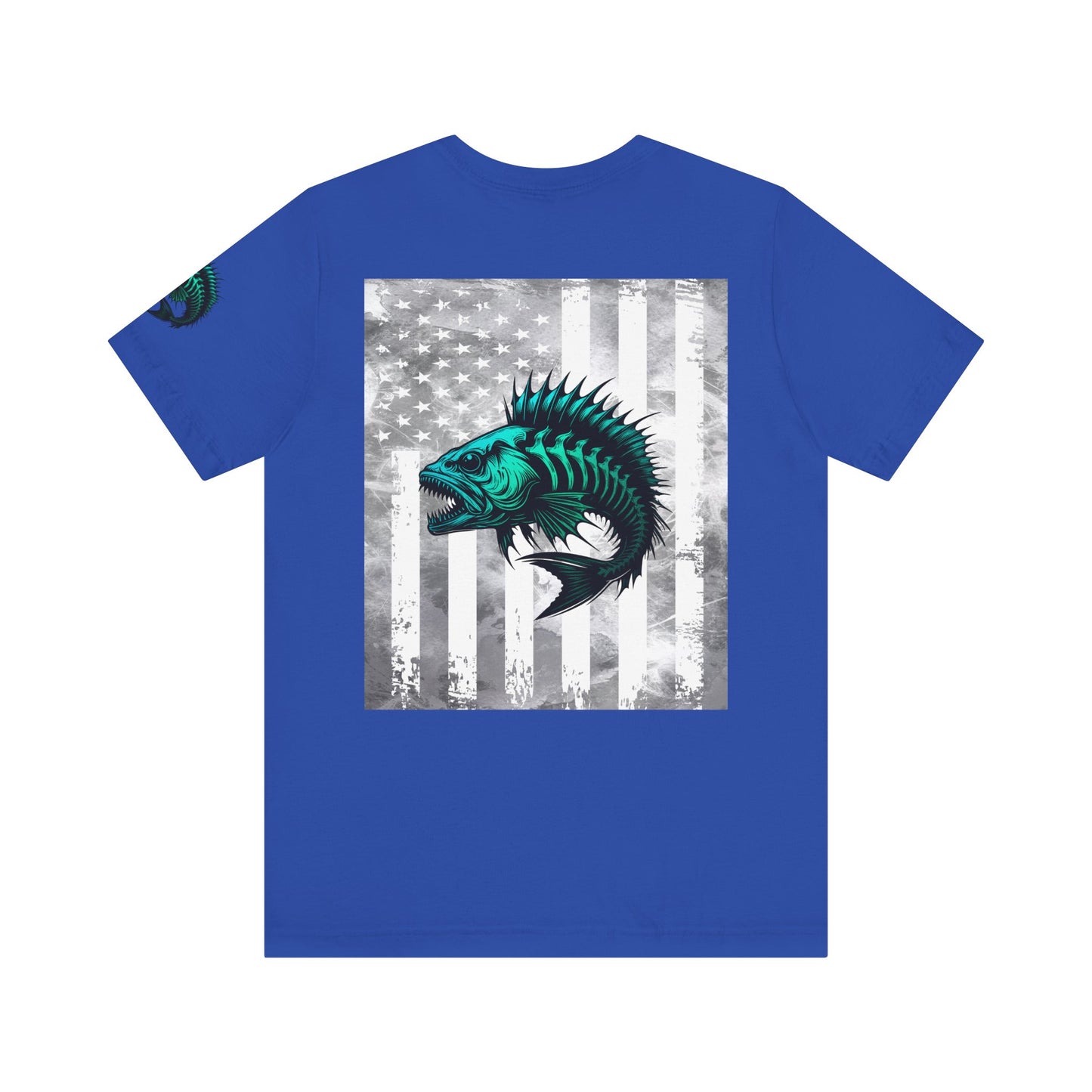 Fishing Grunge American Flag Tee, Patriotic USA Shirt, Vintage American Flag