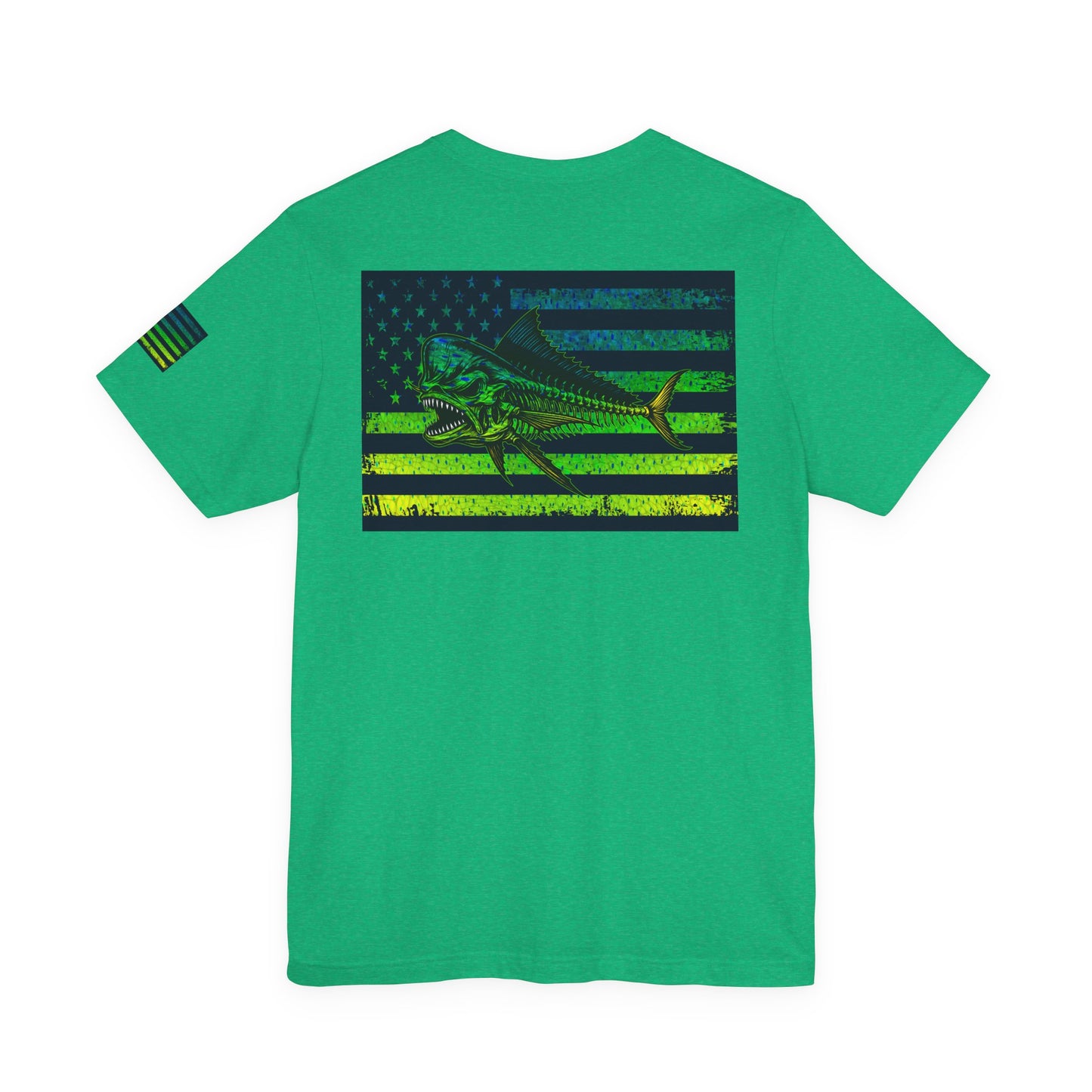 The Mahi Angler Grunge American Flag Tee, Patriotic USA Shirt, Vintage American Flag