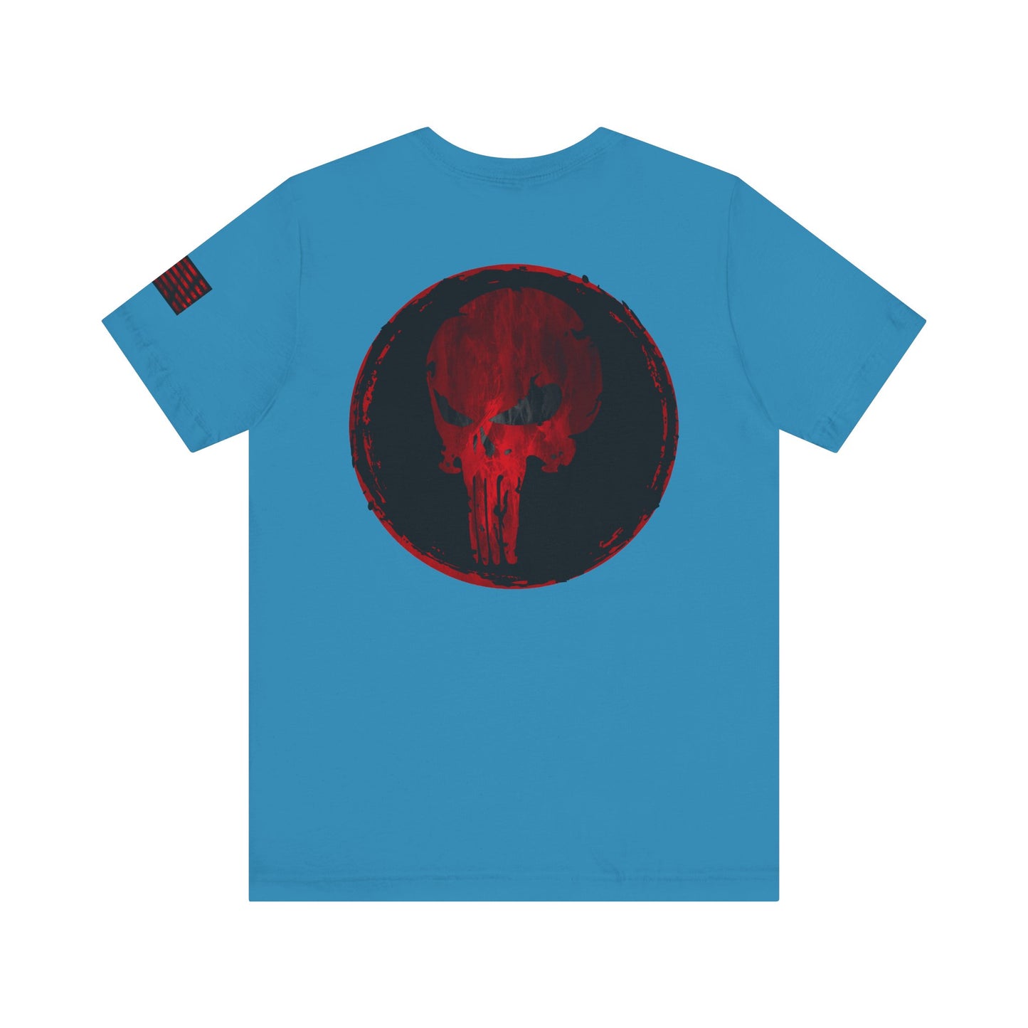 Punisher Skull Red Grunge Distressed Design – Tactical Graphic Art for Shirts, Decals, and Merch