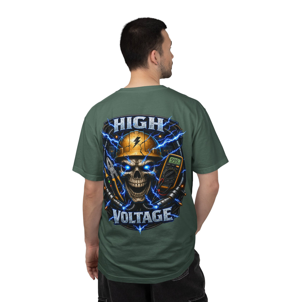 High Voltage Skull T-Shirt — Electrician Safety Graphic Tee