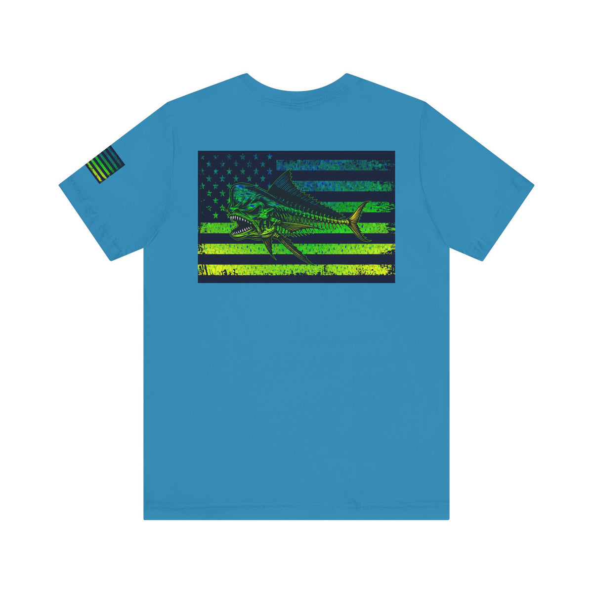 The Mahi Angler Grunge American Flag Tee, Patriotic USA Shirt, Vintage American Flag