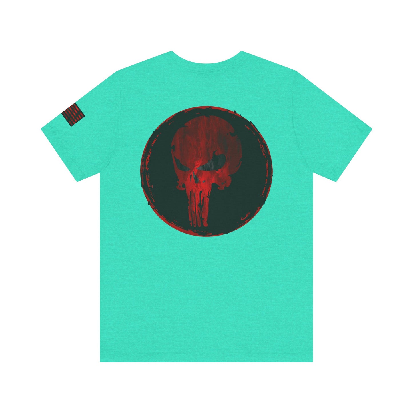 Punisher Skull Red Grunge Distressed Design – Tactical Graphic Art for Shirts, Decals, and Merch