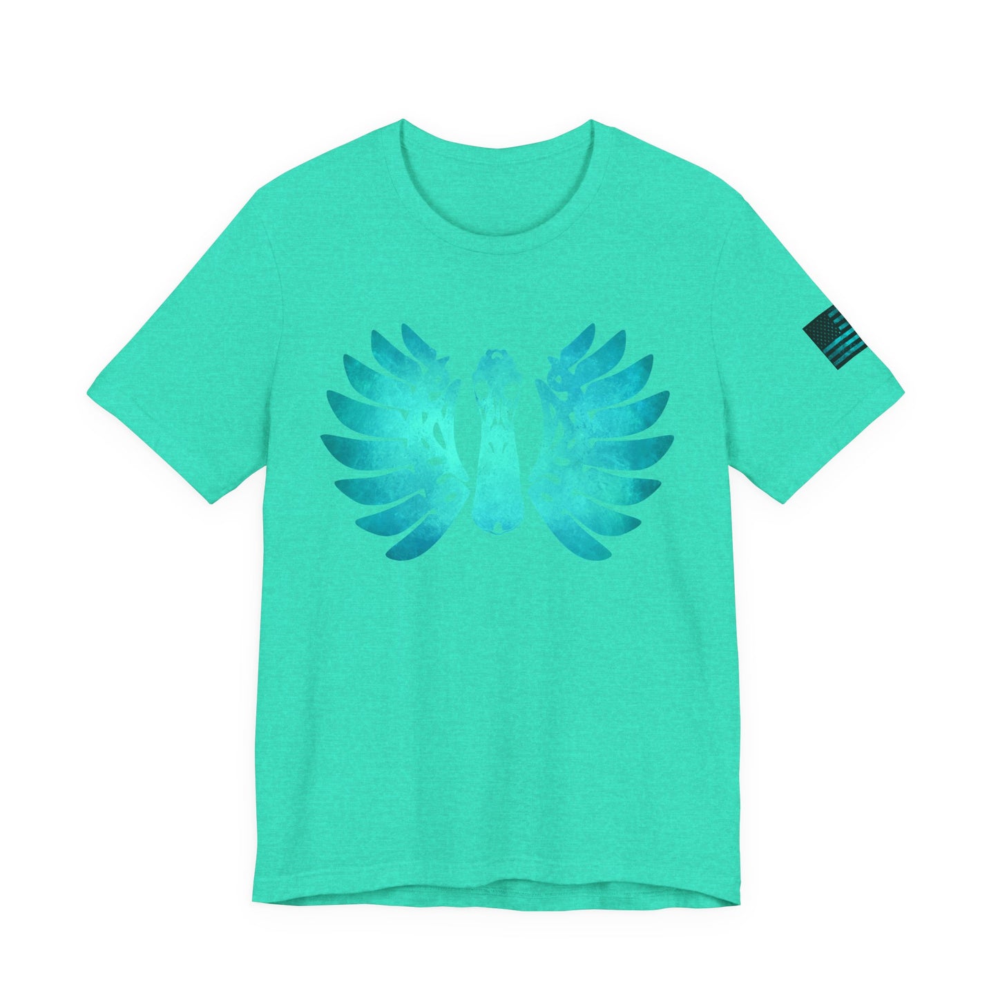 Duck Skull Wings T-Shirt – Ice Blue Bone-Wing Design, 100% Airlume Cotton Hunting Tee, Breathable & Durable Outdoor Shirt