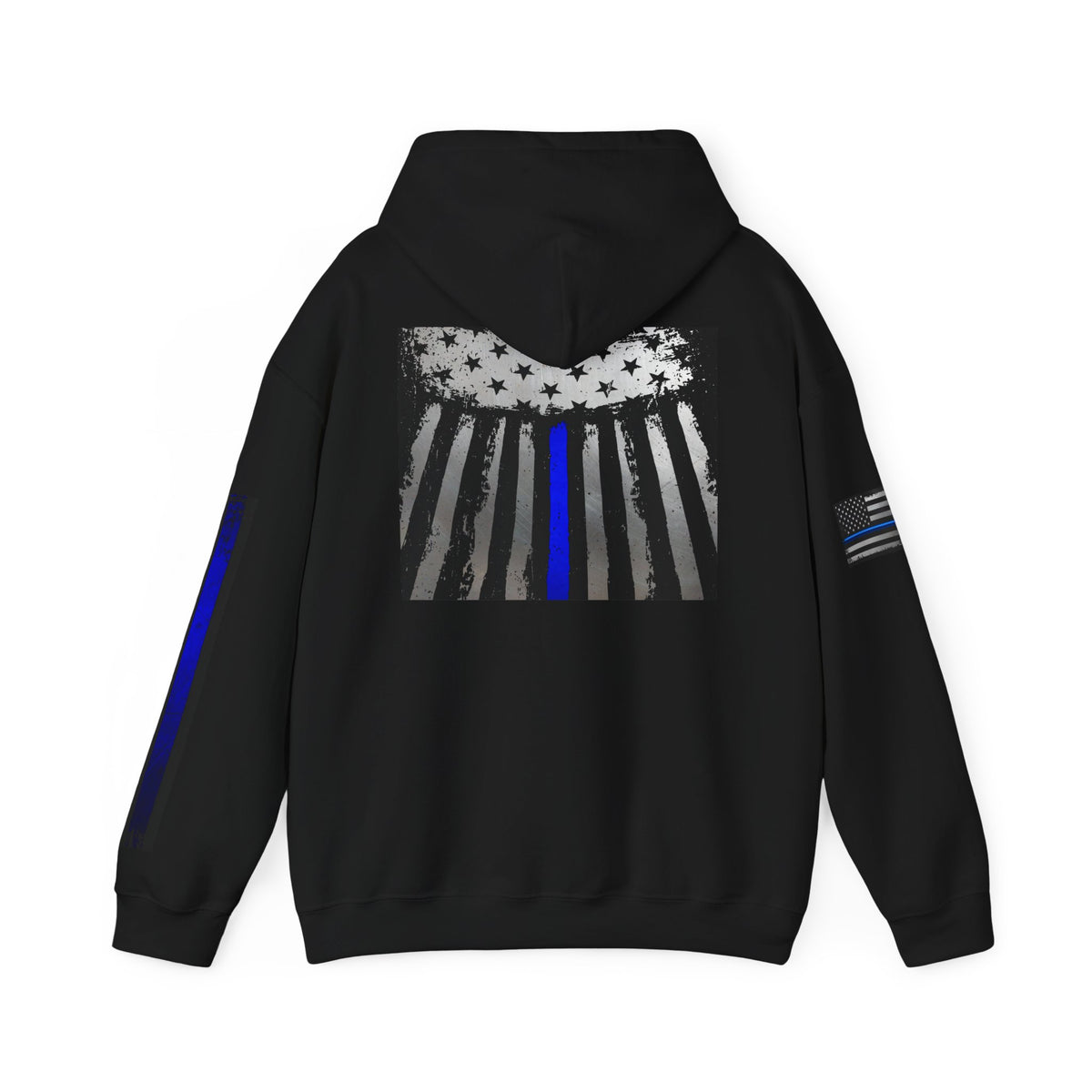 Spartan Thin Blue Line Flag Hoodie – Warrior Helmet Patriotic Sweatshirt for Police Supporters