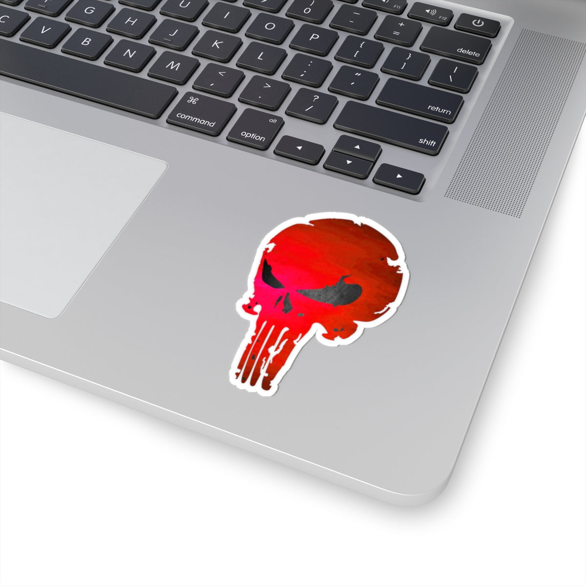 Red Distressed Skull Warrior Sticker – Bold Urban Graphic for Laptops, Water Bottles & More