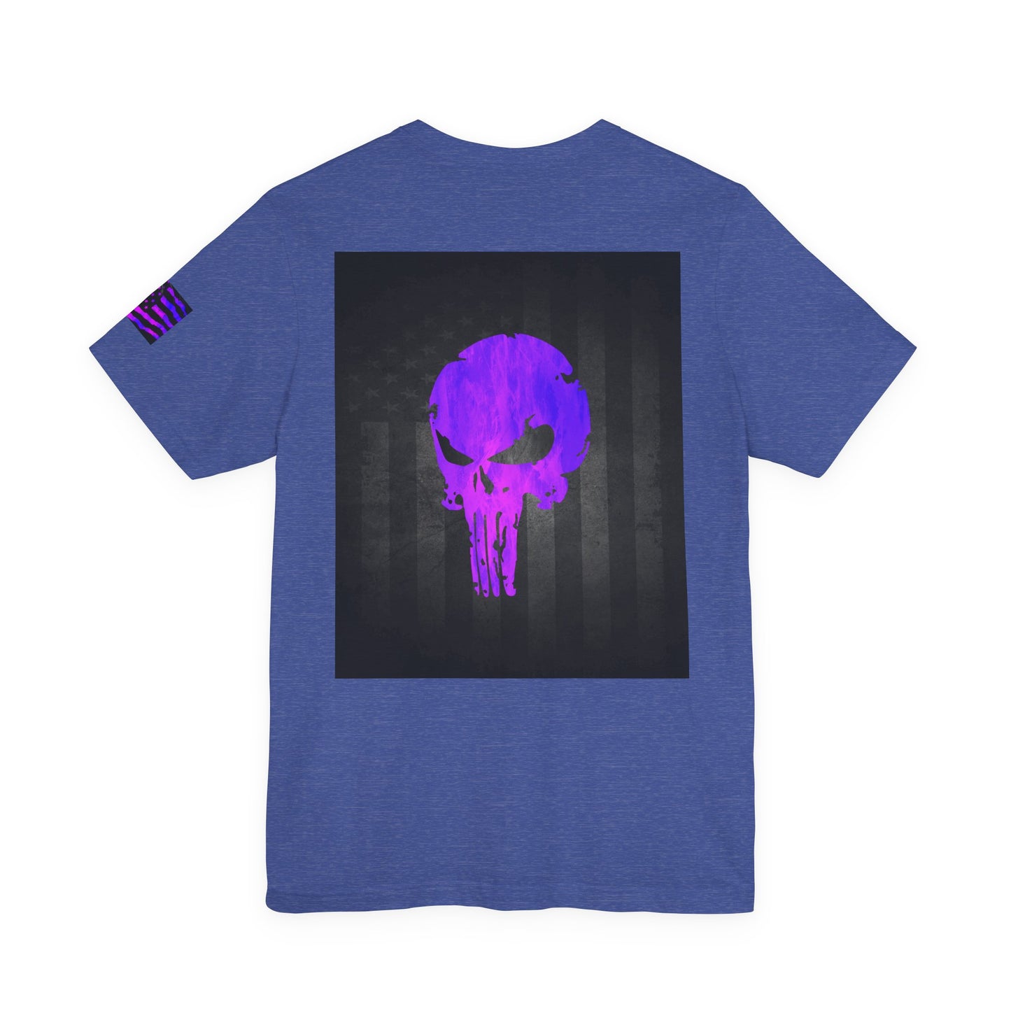 Purple Grunge Punisher Skull – Neon Grunge Vigilante Graphic for Shirts, Decals & Prints