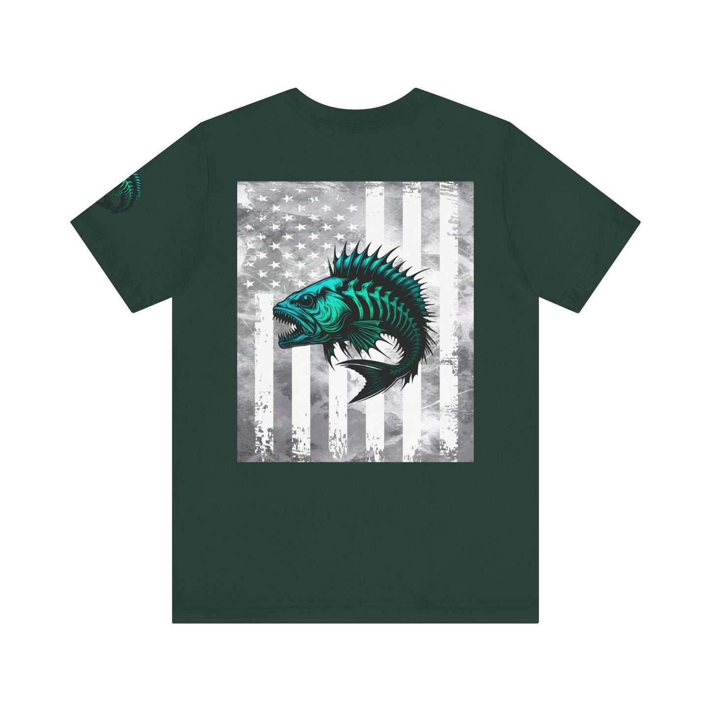Fishing Grunge American Flag Tee, Patriotic USA Shirt, Vintage American Flag