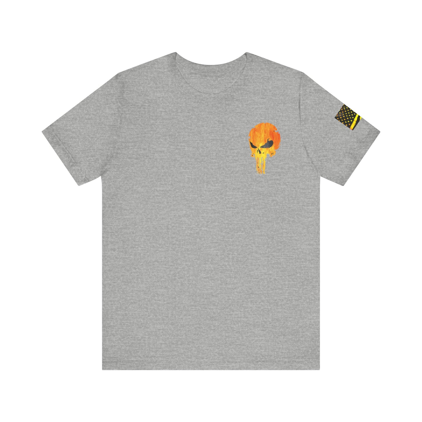 Orange Grunge Punisher Skull – Neon Grunge Vigilante Graphic for Shirts, Decals & Prints