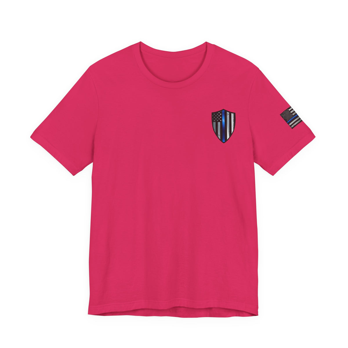 Grunge Spartan Helmet Thin Blue Line American Flag T-Shirt – Honor & Valor Police Tribute Tee