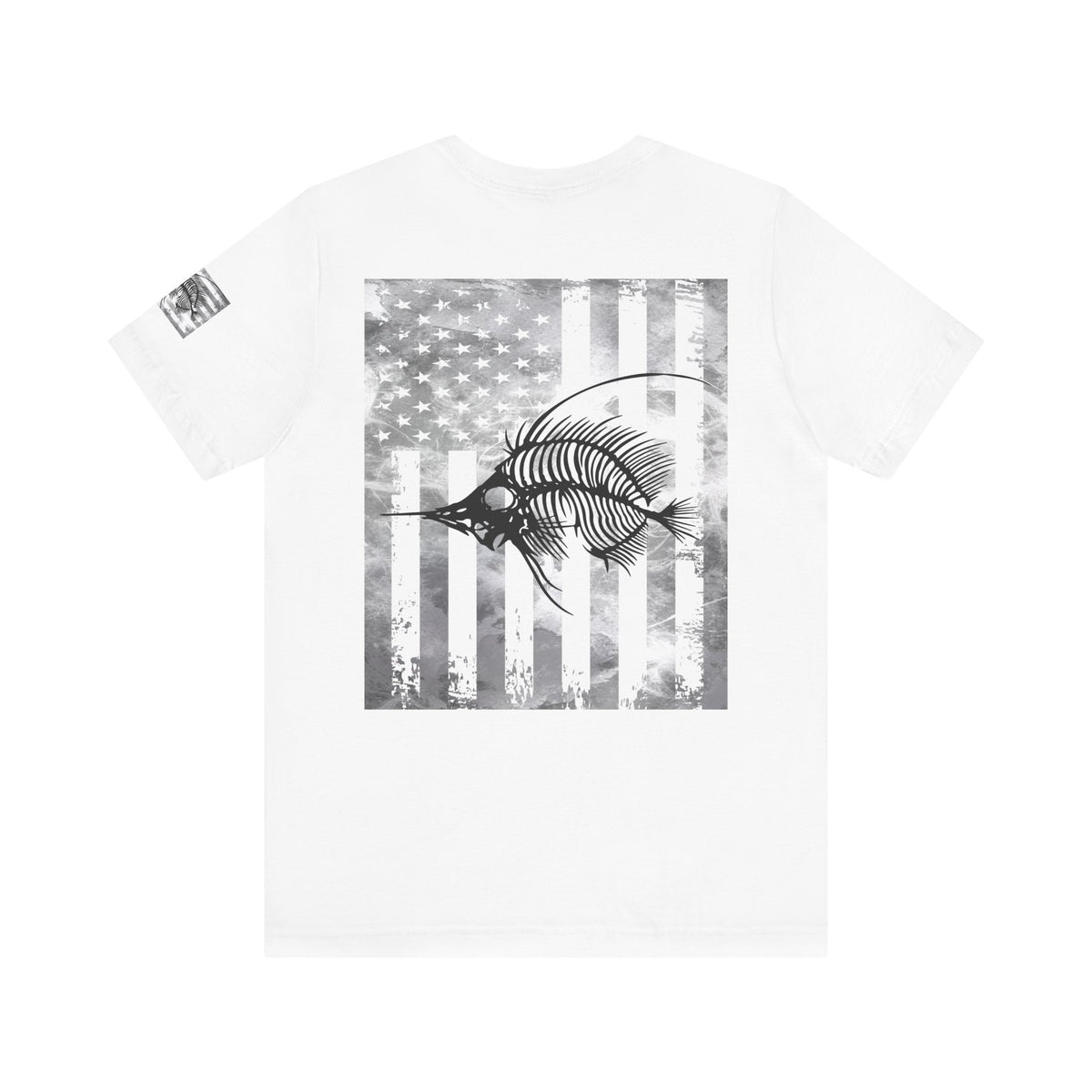 SwordFish Skeleton Grunge American Flag Tee, Patriotic USA Shirt, Vintage American Flag