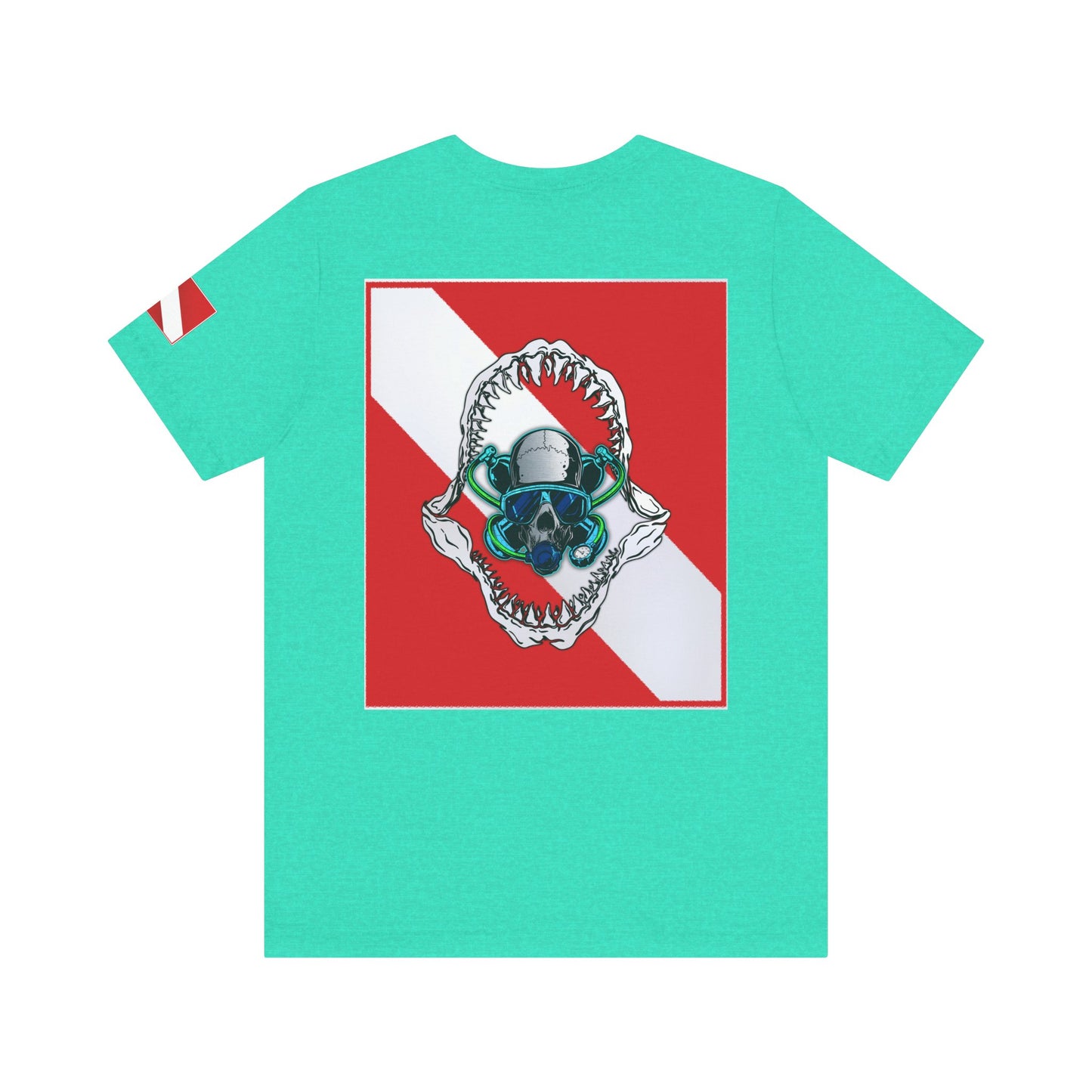 Scuba Skull Shark Graphic Tee, Dive Shirt, Beachwear, Summer Fashion, Gift for Ocean Lovers