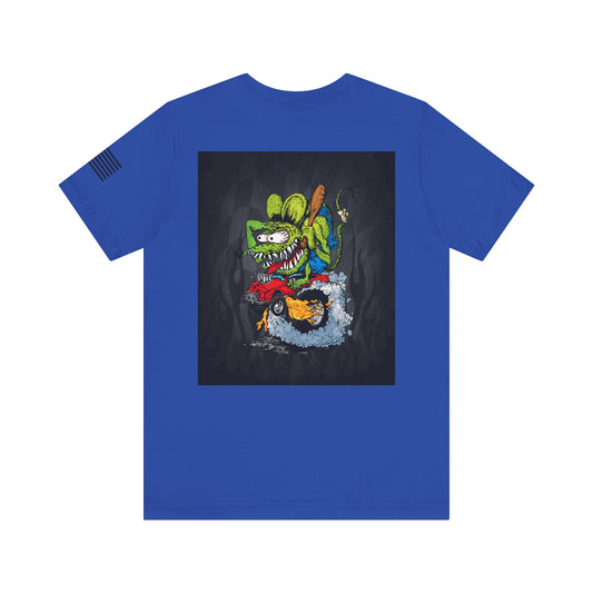 Rat Fink Monster Hot Rod Burnout – Wild Cartoon Drag Racer Tee