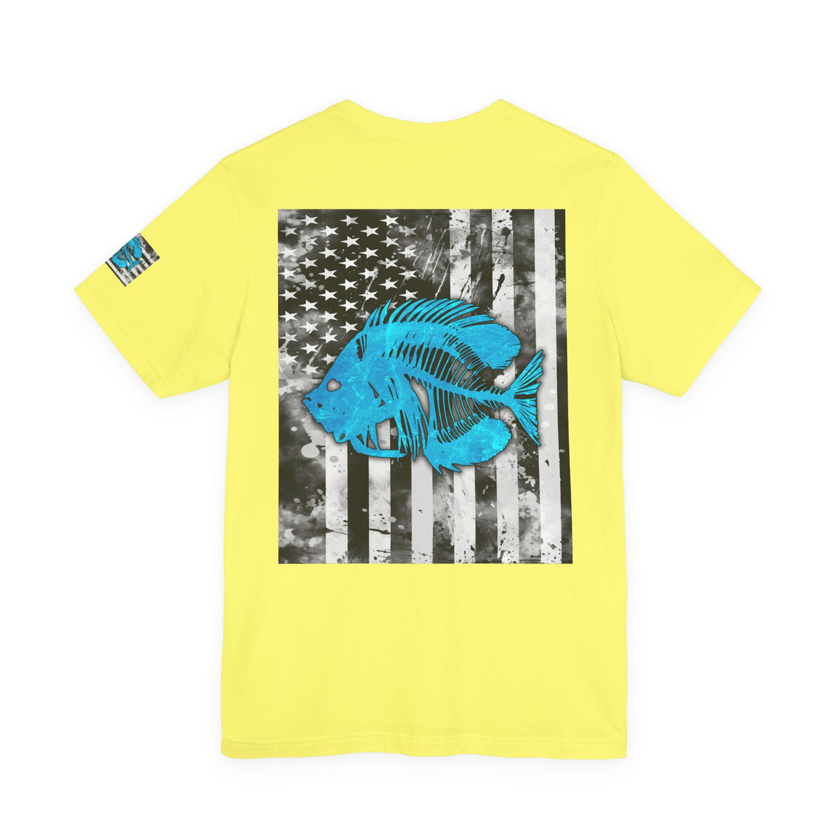 Blue Pearch Angler Grunge American Flag Tee, Patriotic USA Shirt, Vintage American Flag