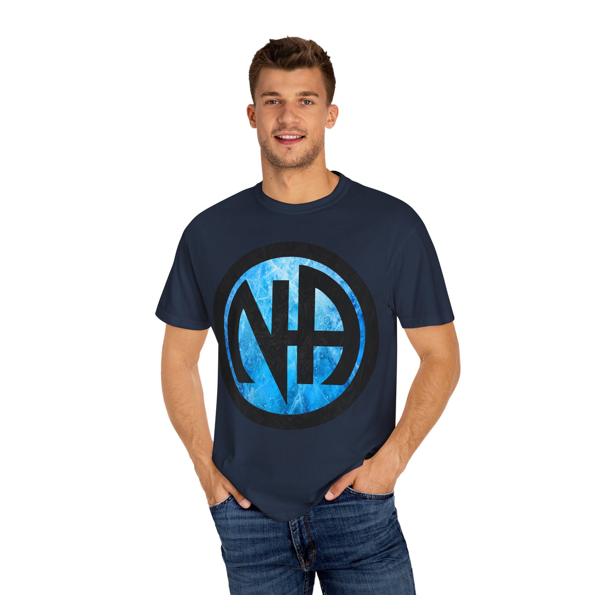 Narcotics Anonymous NA Logo – Blue Ice & Black Recovery Symbol Art T-Shirt, Recovery T-Shirt
